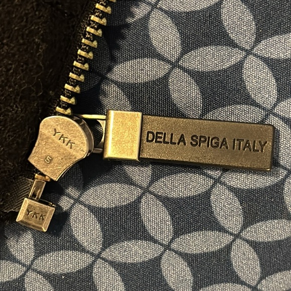 Della Spiga Italy black wool Jacket Pockets Size L - Picture 8 of 15